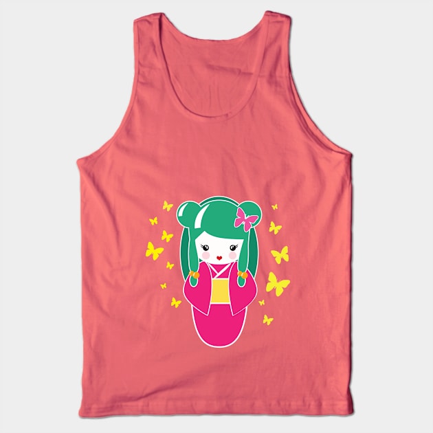 Butterfly Kokeshi Tank Top by emanuelacarratoni